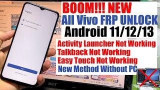 All Vivo FRP Bypass/Unlock Android 11/12/13 Without Pc | Vivo FRP Activity Launcher Not Working