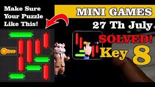 Mini Games Puzzle 27 July Solved | Daily Reward Hamster Kombat Mini Games