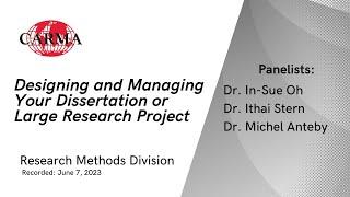 Designing and Managing Your Dissertation or Large Research Project