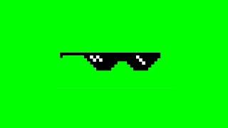 Meme Pixel Glasses Green Screen