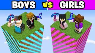 Girls vs Boys on 1 Minecraft Chunk