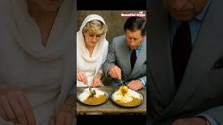 Princess Diana and Prince Charles eating Indian food #princessdiana #princecharles #shorts