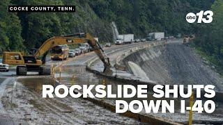 Rockslide shuts down I-40 near Tennessee state line