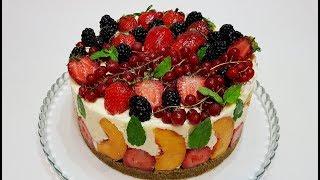 ТОРТ - МУСС с ПЕРСИКАМИ и ЯГОДАМИ ( mousse cake with peaches and berries )