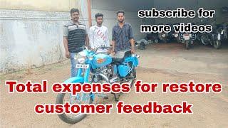 Total expenses for restore customer happy review #royalenfield #dieselbullet #vintagebike subscribe