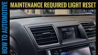 Resetting The Maintenance Required Light On A 2013 Toyota Highlander