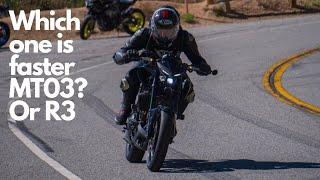 Naked Yamaha MT03 vs Faired Yamaha R3 | Road Racing !