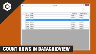 How to Count Rows in DataGridView Using C#