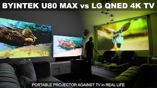 Byintek U80Max Portable Projector vs 4K Gaming TV !