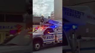 RARE NYPD ESU BUCKET TRUCK WITH LIGHTS N SIRENS