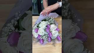 A slowed down tutorial, wrapped tulips x roses 
