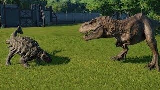 Ankylosaurus(Fully Modified) VS T-Rex, I-Rex, I-Raptor, Spinosaurus and Allosaurus - JWE