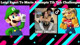 Luigi React To Mario Attempts Tik Tok Challenges