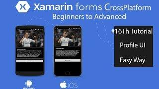 Xamarin Forms Profile UI Design[Tutorial 16]