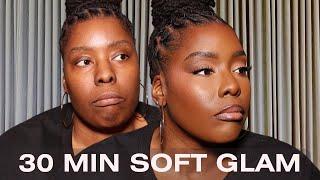Soft Glam Makeup Tutorial for Dark Skin | Flawless Look for Black Women with Dry Skin