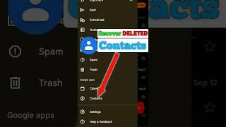 How To Recover Permanently Deleted Contacts | Recover DELETED Contacts From Google Account #shorts