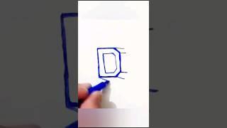 3D Letter "D" Amazing Drawing  #3d #drawing || #shorts #shortsfeed