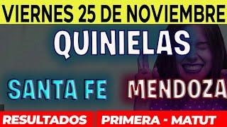 Quinielas Primera y matutina de Santa Fé y Mendoza, Viernes 25 de Noviembre