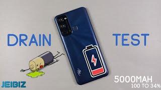 Itel Vision 3 Battery Drain Test | 100% To 34% | 5000mAh Battery Drain 