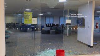 Inside the occupied Millar Library on PSU campus