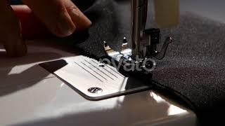 Sew Black Fabric Video Footage