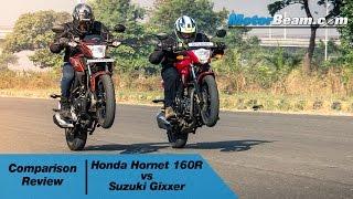 Honda CB Hornet 160R vs Suzuki Gixxer - Comparison Review | MotorBeam