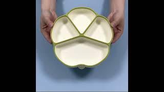 Innovative two-color 4-compartment silicone dinner plate