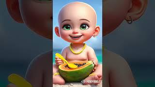 mukbang pepaya funny  #cutebaby #cocomelon