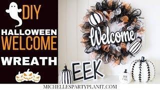 DIY HALLOWEEN WELCOME WREATH - Easy DIY Halloween Decor Ideas