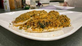 Theology on Tapas- Parmesan and Parsley-Crusted Tilapia