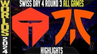 TES vs FNC Highlights | LoL Worlds 2024 Swiss Stage Day 4 Round 3 | Top Esports vs Fnatic