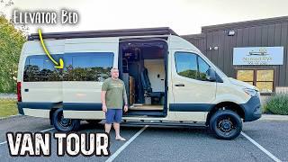 Sprinter Adventure Van With HUGE Elevator Bed - GREAT Layout!