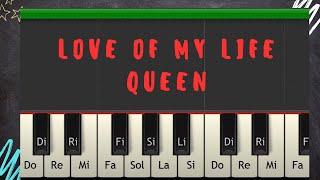 love of my life piano tutorial por profe Roberto