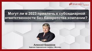 Могут ли в 2023 привлечь к субсидиарной ответственности без банкротства компании?