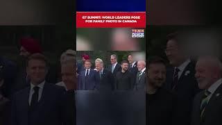 PM Modi Takes Centerstage At G7 Leaders Summit Family Photo In Canada | Watch Video #shorts