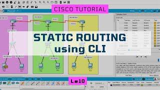 Configuring Static Routing with 3 Routers using CLI || Cisco Packet Tracer Tutorial L10 || CS406