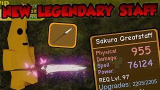 *NEW* BEST LEGENDARY STAFF!!! Sakura Greatstaff! - Roblox Dungeon Quest