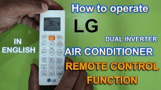 How to operate lg dual inverter ac remote control function in english