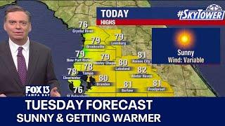 Tampa weather | Warmer & sunny Tuesday