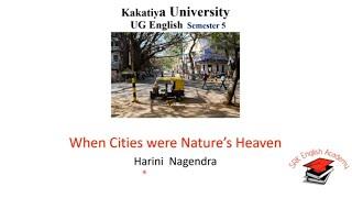 When Cities were Nature's Heaven Harini Nagendra