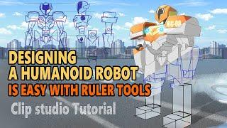 CLIP STUDIO TUTORIAL - Designing a humanoid robot is easy with the ruler tools