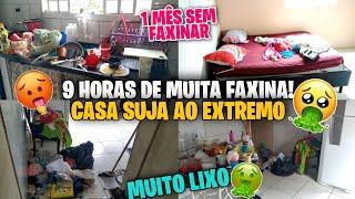 FAXINA COMPLETA NA CASA TODA1 MÊS SEM FAXINAR/9 HORAS DE MUITA LIMPEZA//PASSEI DO LIMITELAVEI TUD