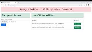 File Upload and Download In Django and React JS