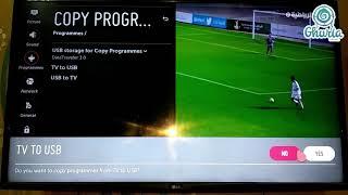 Copy channels programmes from LG smart WebOS TV from and to USB Flash Drive