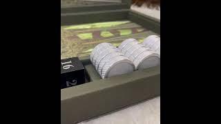 Нарды из кожи и баром для фишек. Backgammon, checkers, chess, board games. LawNard