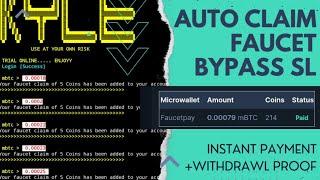 Auto Claim faucet bypass shortlink free api untuk login, berlaku terbatas, instant payment faicetpay
