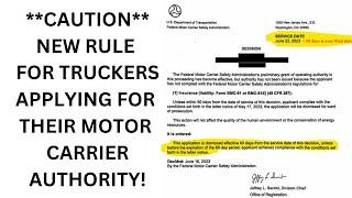 Caution: Know this before applying for your federal motor carrier trucking authority!