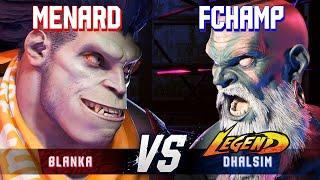 SF6 ▰ MENARD (Blanka) vs FCHAMP (Dhalsim) ▰ High Level Gameplay