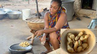 How to make Ghanaian crispy SAVOURY DUMPLINGS| PINKASO from Scratch