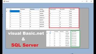 Fill DatagridView from sql server database with column month, day and year from date in VB.net